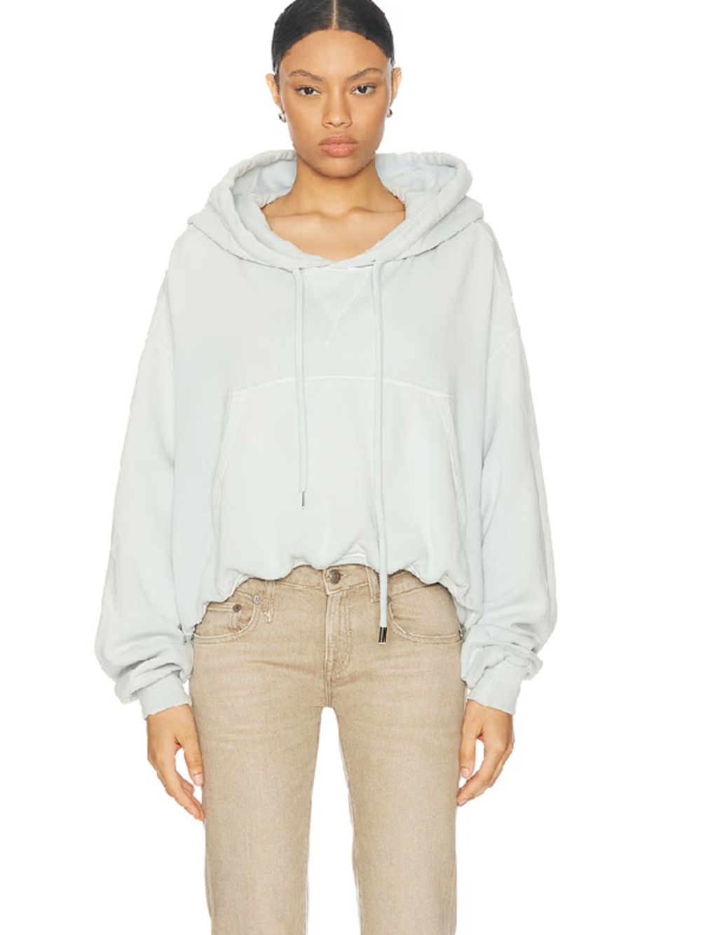 R13 Balloon-hem Popover Hoodie